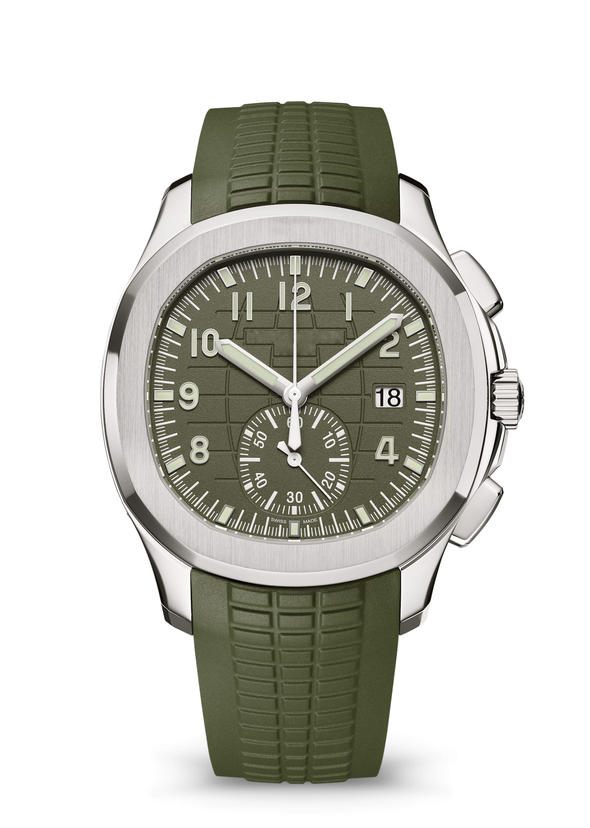 Olive Green Sport Chronograph with Silver Tone Case