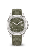 Olive Green Watch with Silver Tone Crystal Bezel