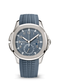 Slate Blue Dual-Time Watch with Silver Tone Case